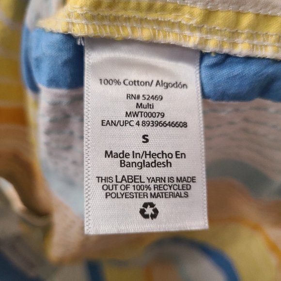 Free Assembly Shirt Men's Small Yellow Striped Seersucker Cotton Button Up - Picture 11 of 12